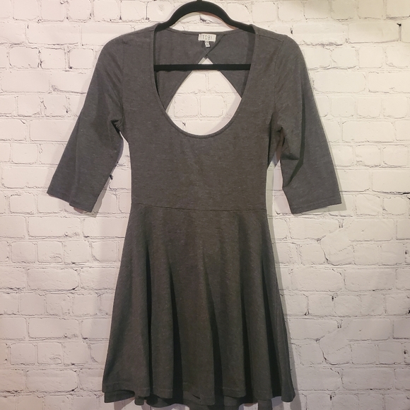 Flare skirt grey mini dress. - Picture 4 of 7